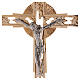 Two-tone crucifix altar set with brass candlesticks s4