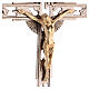 Conjunto altar dois castiçais cruz bicolor latão s6