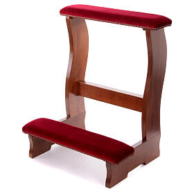 Portable kneeler of walnut wood, 34x24x20 in