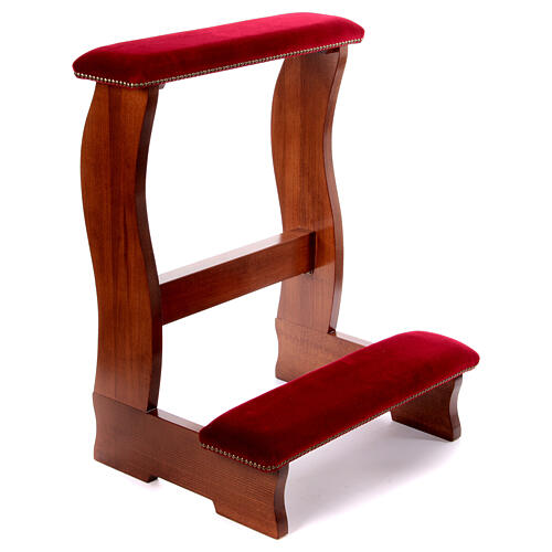 Portable kneeler of walnut wood, 34x24x20 in 2