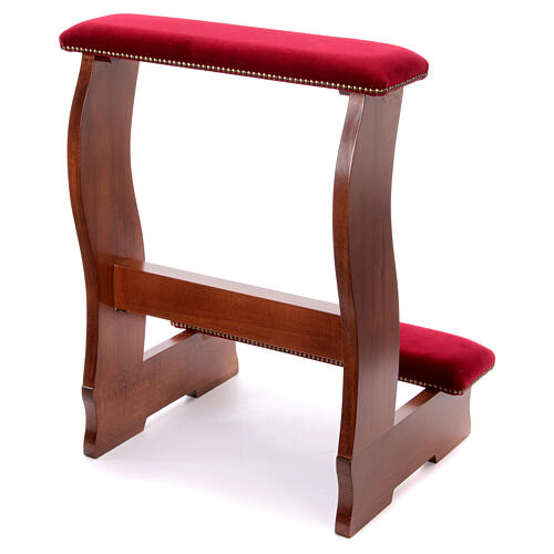 Portable kneeler of walnut wood, 34x24x20 in 5