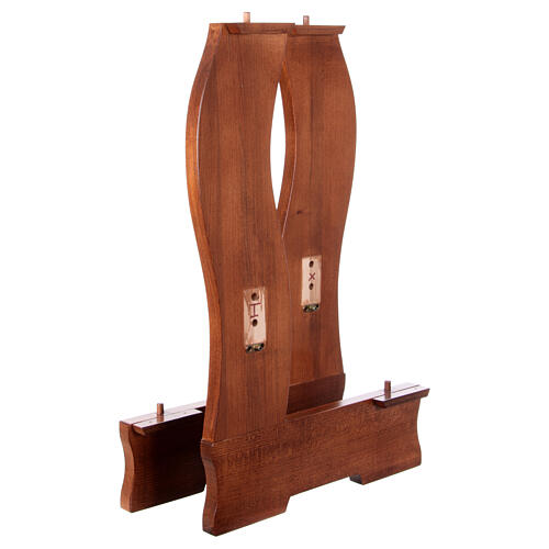 Portable church kneeler in walnut wood 85x60x50 cm 8