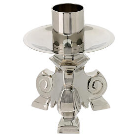 Altar candlestick of silver-plated brass, h 5 in, for 1.6 in candles