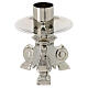 Altar candlestick of silver-plated brass, h 5 in, for 1.6 in candles s1