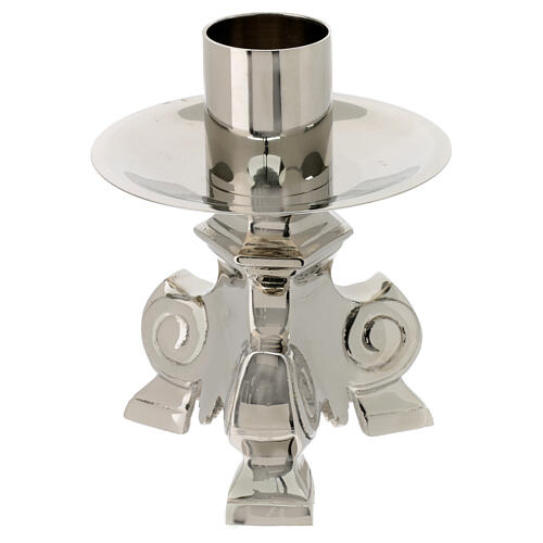Candeliere altare ottone argentato altezza 12 cm candele 4 cm 1