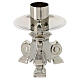 Candeliere altare ottone argentato altezza 12 cm candele 4 cm s1