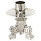 Candeliere altare ottone argentato altezza 12 cm candele 4 cm s2