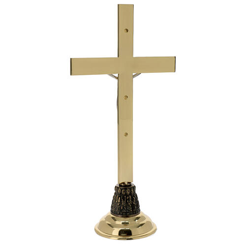 Altar crucifix of 18 in high, gold plated brass 7