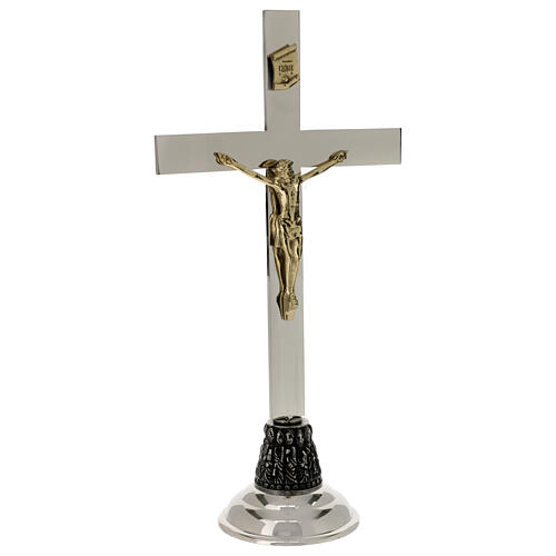 Crocifisso da altare ottone argentato h 45 cm 5