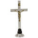 Crocifisso da altare ottone argentato h 45 cm s5