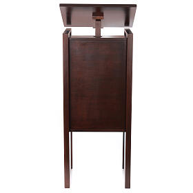 Wooden ambo of 52 in max. height, walnut finish