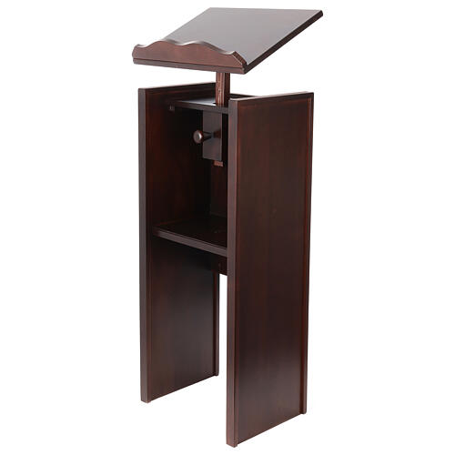 Wooden ambo of 52 in max. height, walnut finish 9