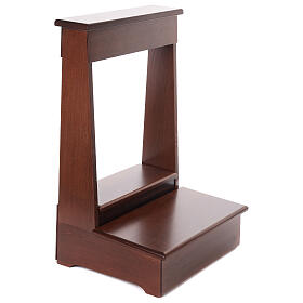 Kneeler with drawer, walnut finish wood, 35x20x20 in