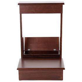 Kneeler with drawer, walnut finish wood, 35x20x20 in