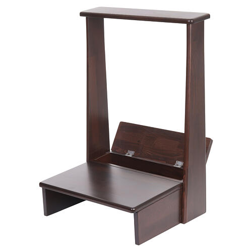 Kneeler with drawer, walnut finish wood, 35x20x20 in 4