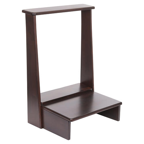 Kneeler with drawer, walnut finish wood, 35x20x20 in 5