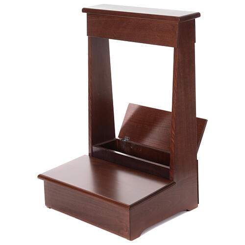 Reclinatorio con cajón madera color nuez 90x50x50 cm 5