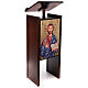 Wooden pulpit with icon of Christ Pantocrator silk-screen print h max 130 cm s3