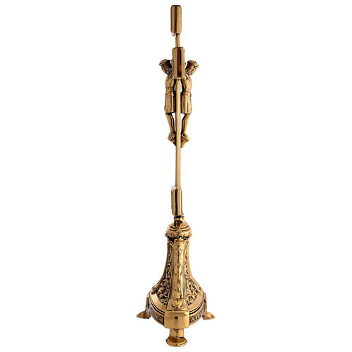 Cruz de altar biface latão brunido altura 54 cm 5