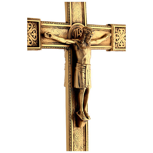 Double-sided burnished brass altar cross, height 54 cm 9