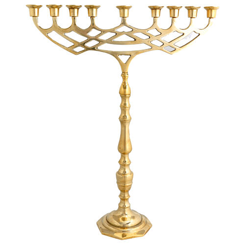 Neocatechumenal candelabrum, 9 branches, gold plated brass, 24x20 in 1