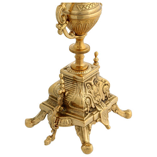 Five-branch candelabrum, gold plated brass, 16.5 in 10