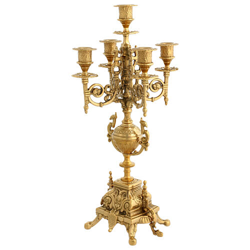 Candelero latón dorado 5 llamas 42 cm 7