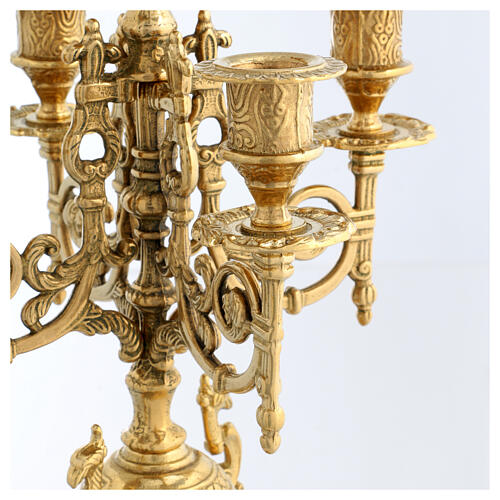 Candelabro latão dourado 5 chamas 42 cm 8