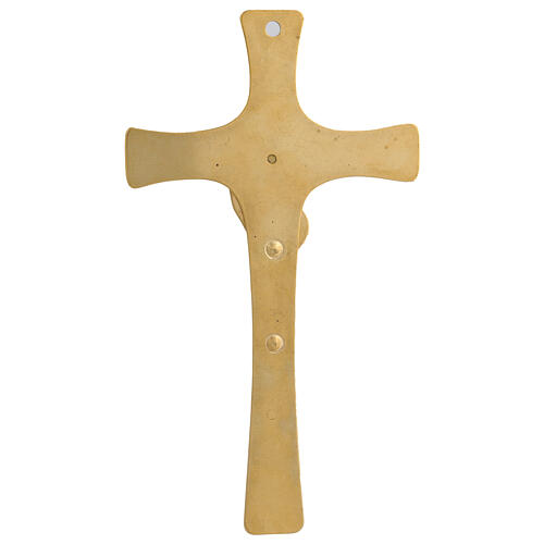 Crucifix stylisé laiton doré 21x12 cm 3