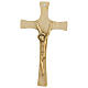 Stylized golden brass crucifix 21x12 cm s1