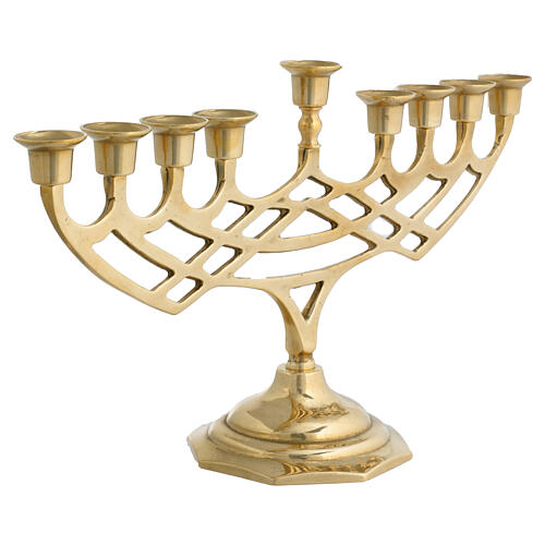 Candelabro Neocatecumenal 9 chamas latão dourado 48x26 cm 4