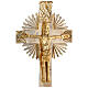 Wall mounted Neocatechumenal cross of gold plated brass, 14x19 in s2