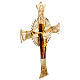 Wall mounted Neocatechumenal cross of gold plated brass, 14x19 in s3