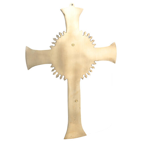 Croce Neocatecumenale da muro ottone dorato 35x50 cm 5