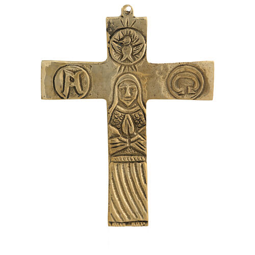 Brass Neocatechumenal Cross 15x12 cm 3