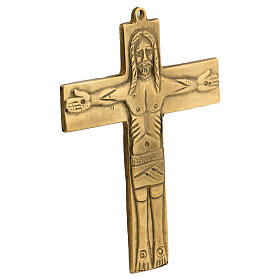 Neocatechumenal Cross in golden brass 7x10 cm