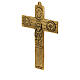 Neocatechumenal Cross in golden brass 7x10 cm s4