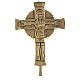 Neocatechumenal cross with base, gold plated brass, 11x5 in s2