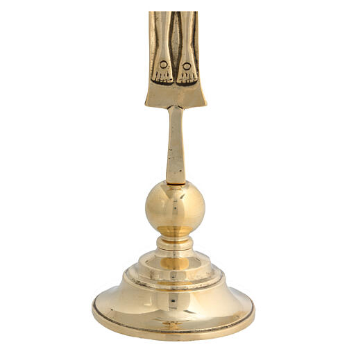 Neocatechumenal Cross in golden brass base 27x12 cm 3