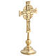 Neocatechumenal Cross in golden brass base 27x12 cm s4