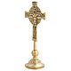 Neocatechumenal Cross in golden brass base 27x12 cm s5