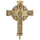 Neocatechumenal Cross in golden brass base 27x12 cm s6