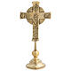 Neocatechumenal Cross in golden brass base 27x12 cm s7