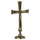 Cruz Neocatecumenal latón dorado 24q base 15 cm s2