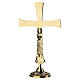 Croix Néocatéchuménale laiton doré 24K base 15 cm s3
