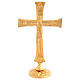 Croce Neocatecumenale ottone dorato 24k base 15 cm s1