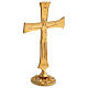 Croce Neocatecumenale ottone dorato 24k base 15 cm s2