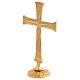 Croce Neocatecumenale ottone dorato 24k base 15 cm s3