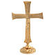 Croce Neocatecumenale ottone dorato 24k base 15 cm s4