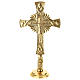 Croce Neocatecumenale con base 20 cm ottone dorato 24K s1